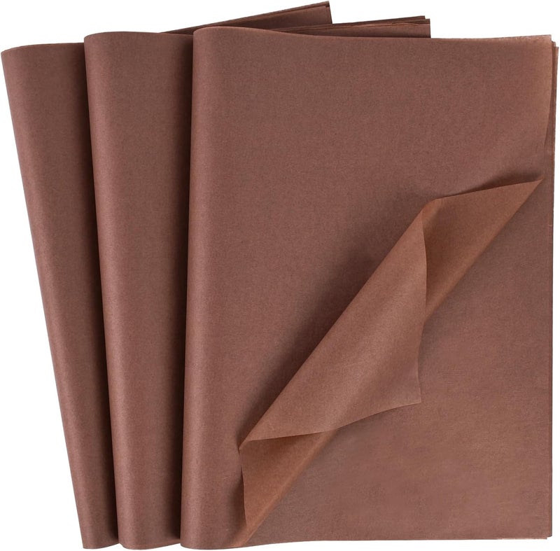 Koogel 120 Sheets Tissue Paper Bulk, 14x20 Inch Brown Gift Wrapping Paper for Wedding Decorations Birthday Party Supplies DIY Craft Projects Bulk Packaging - Image 1